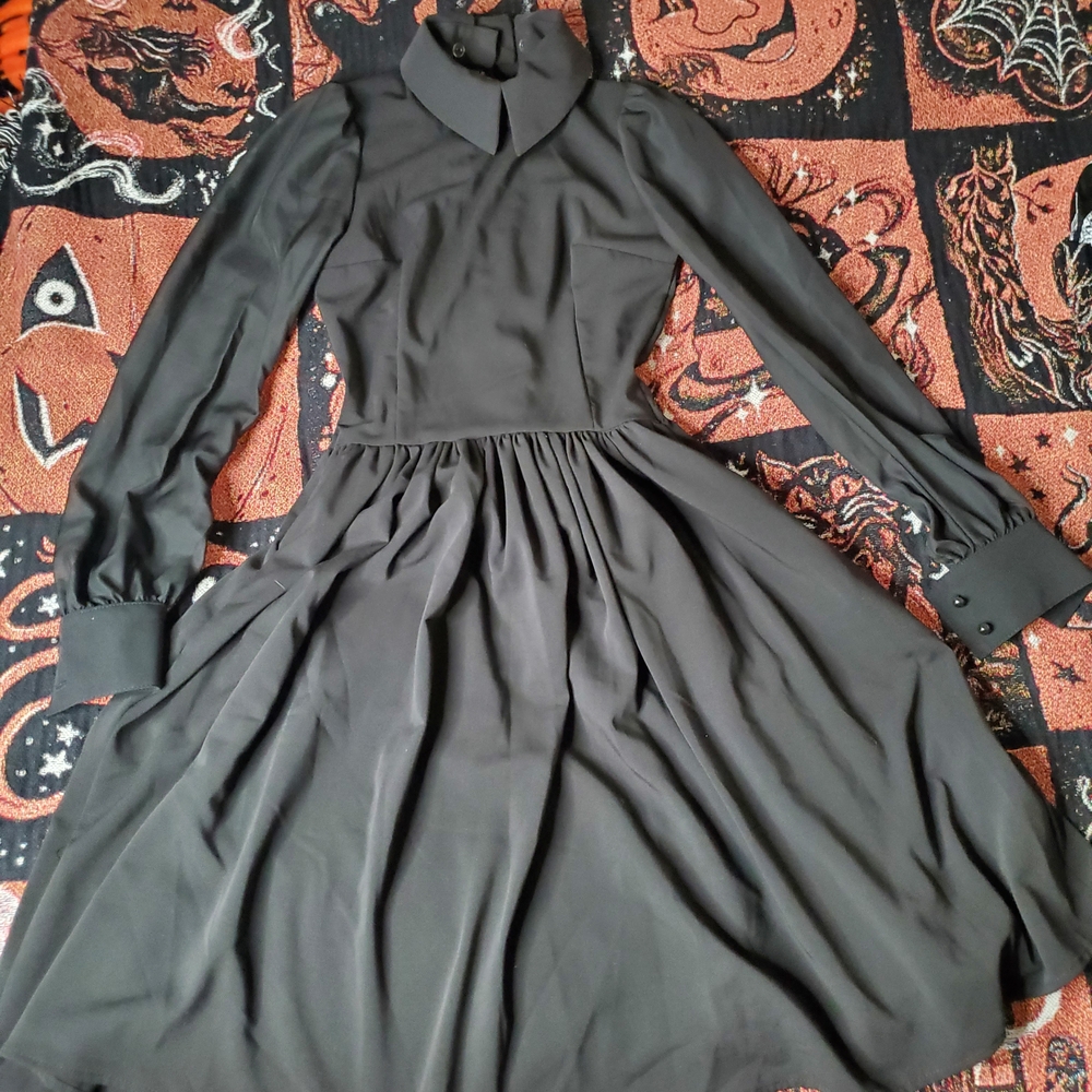 Deandri Black Nosferatu Dress With Detachable Collar Size XS